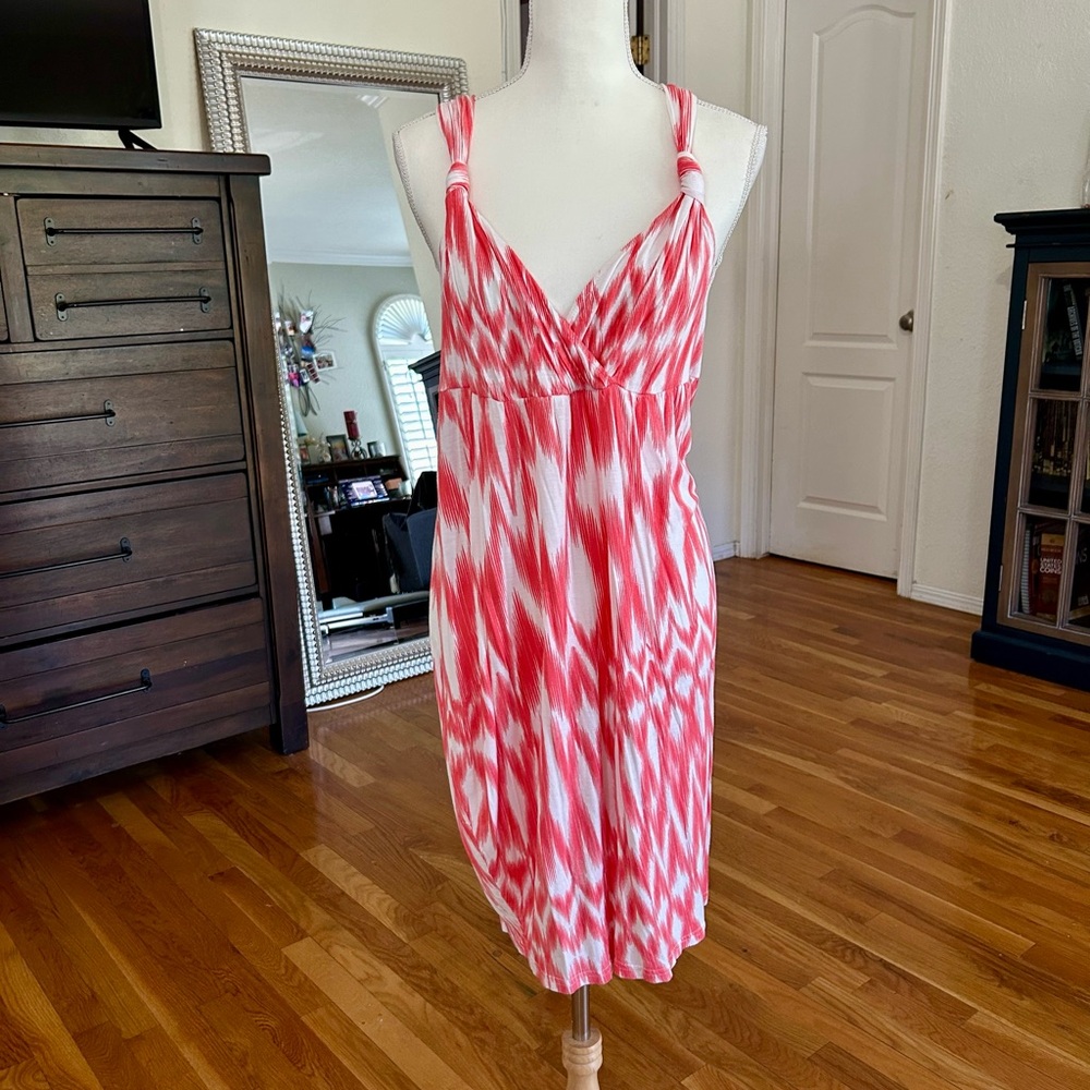 H&M Knee Length Pink & White Print Dress in Women’s Size Large